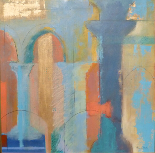 Monreale Sicily No. 2, mixed media on paper, 18 x 18